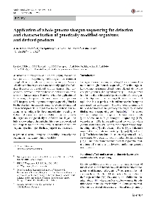 Application of whole genome... (naslovnica)