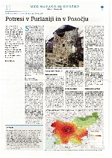 Potresi v Furlaniji in v Po... (naslovnica)