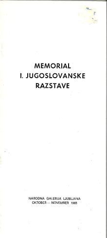 Memorial I. jugoslovanske r... (naslovnica)