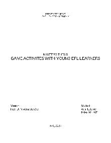 Дигитални садржај dCOBISS (Game activities with young EFL learners [Elektronski izvor] : [master thesis])