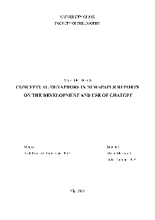 Дигитални садржај dCOBISS (Conceptual metaphors in newspaper reports on the development and use of ChatGPT [Elektronski izvor] : master thesis)