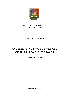 Дигитални садржај dCOBISS (Contributions to the theory of shift-invariant spaces : doctoral dissertation / Aleksandar S. Aksentijević)