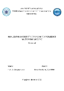 Дигитални садржај dCOBISS (Nuklearni akcident u Černobilju i posledice na životnu sredinu [Elektronski izvor] : master rad / Alma Kriještorac)