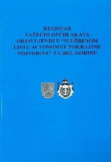 Registar važećih općih akat... (naslovna strana)