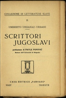 Scrittori jugoslavi. [Vol. 1] (насловна страна)